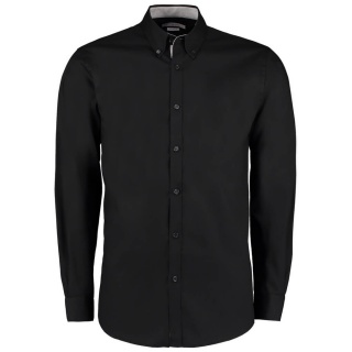Kustom Kit K190 Premium Long Sleeve Contrast Tailored Oxford Shirt